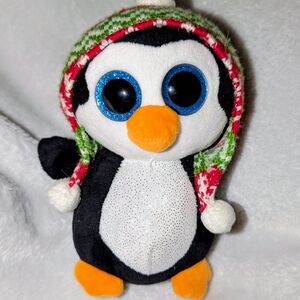 TY Penelope Penguin Plush Stuffed Animal Toy 10" 2017 Big Blue Sparkle Eyes